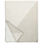 Kép 5/5 - RINNE gyapjú takaró átlós mintával, beige-fehér színben