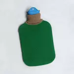 Kép 1/3 - Melegvizes palack kötött huzattal zöld színben