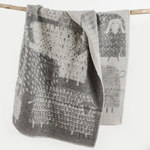 Kép 1/2 - Szürke színű, birka mintás gyapjú takaró a finn Lapuan Kankurit márkától