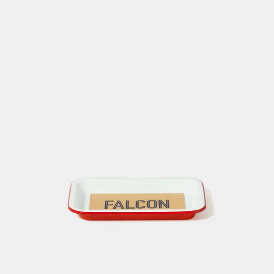 kis méretű Falcon tálca, piros széllel