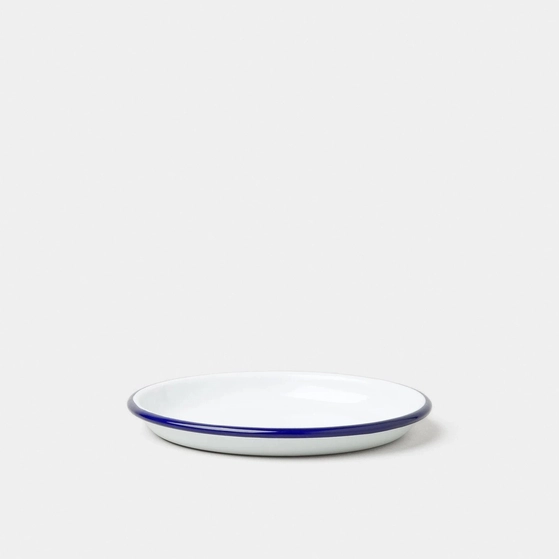 Falcon mini zománc tányér, 14cm, kék széllel