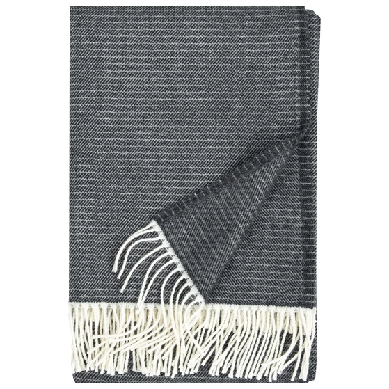 LEPO merino gyapjú takaró fekete-fehér színben