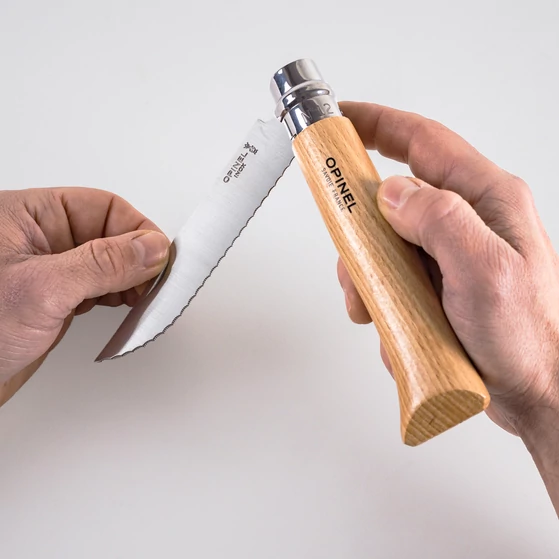 Opinel kemping kés inox No12 bükkfa nyéllel
