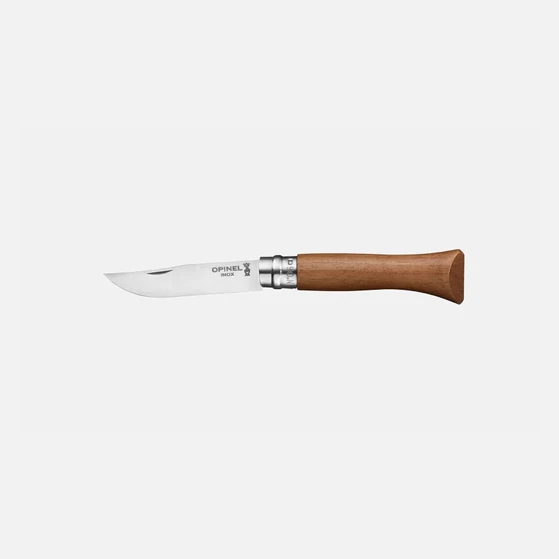 Opinel No6 zsebkés kirándulókések, diófa markolattal
