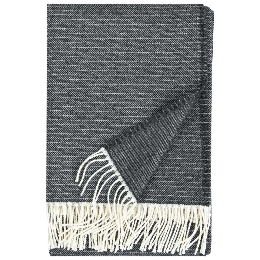 LEPO merino gyapjú takaró fekete-fehér színben