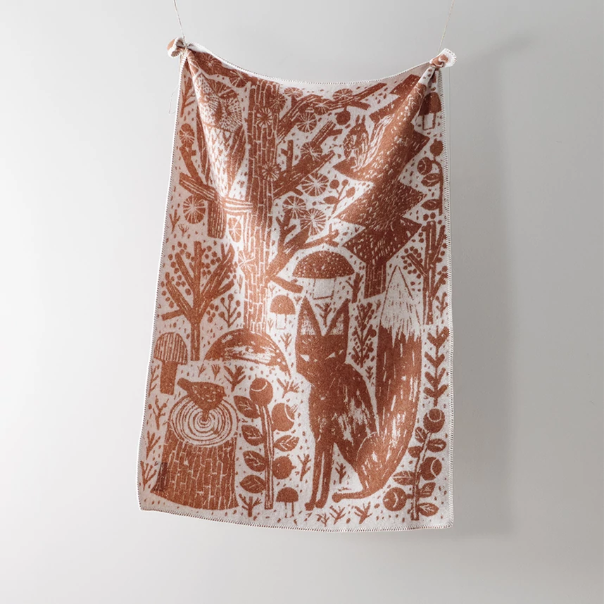 Gyapjú takaró rókás 90 x 130cm-es méretben