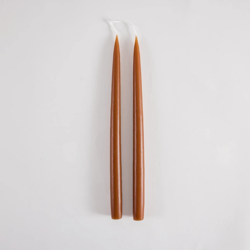 színes gyertya terracotta színben, 35cm