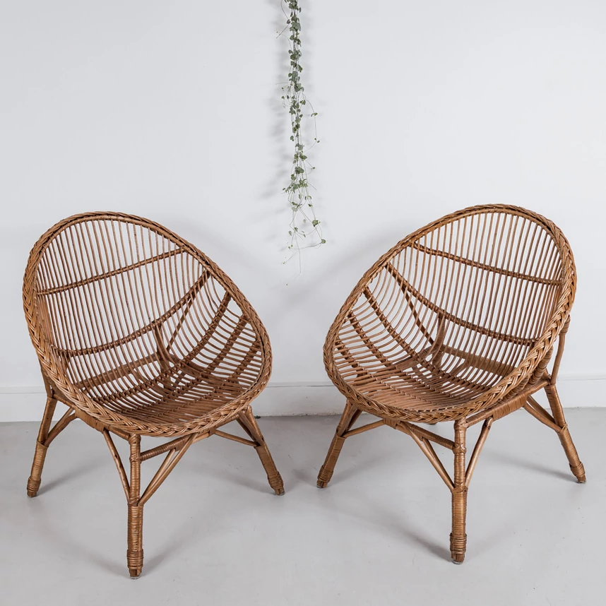 régi kagyló rattan fotel